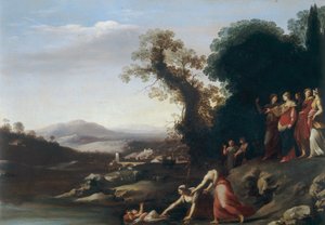 モーセの発見 作： Cornelis van Poelenburgh or Poelenburch